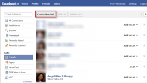 Creating Facebook Friends Lists 1