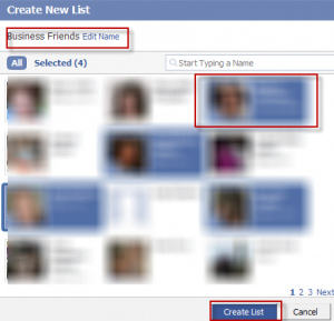 Creating Facebook Friends Lists 2